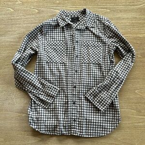 J. Crew Button-down Flannel Shirt in Gray and White Check